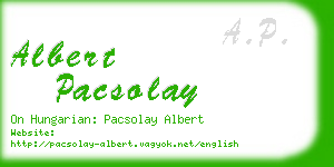 albert pacsolay business card